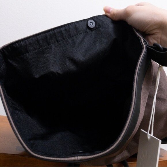 NWT Rains Bucket Sling Mini Bag OS Wood Black Roll Top Backpack Waterproof - Picture 9 of 15